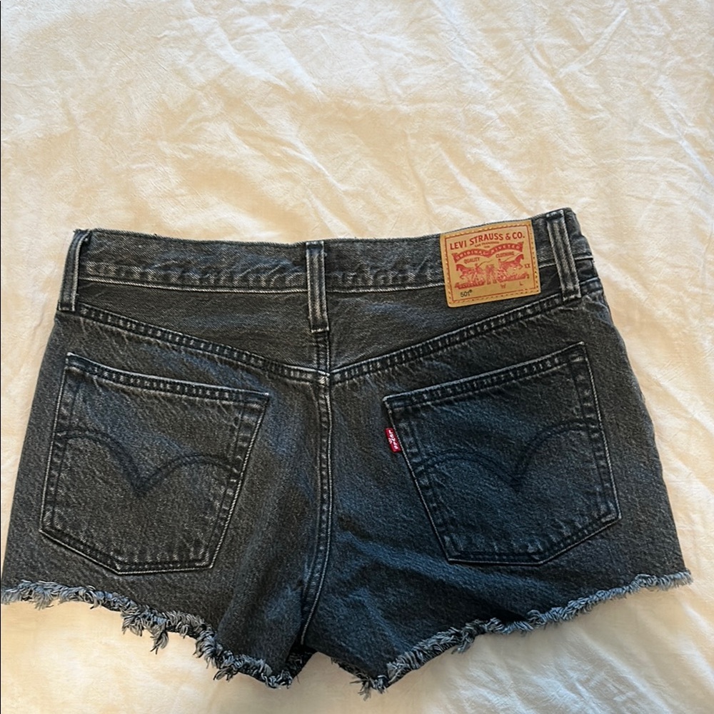 Levi's Black Jean Shorts Distressed Cut-Off Style